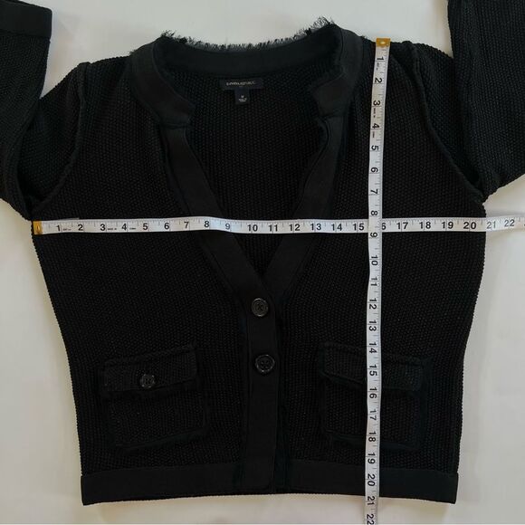 Banana Republic Shimmer Black Button up Cardigan Sweater Size M - Picture 12 of 13